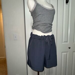 Women's Athletic Drawstring Shorts in Charcoal Gray